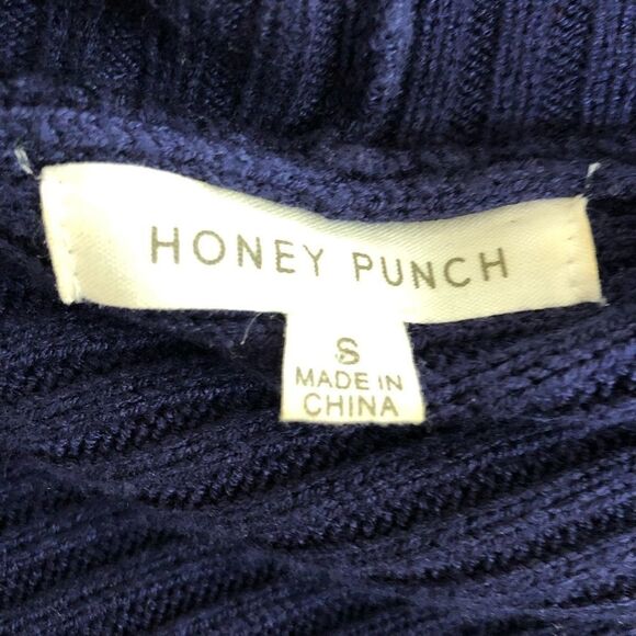 Honey Punch Long Blue Hooded Cardigan S M - Picture 7 of 7